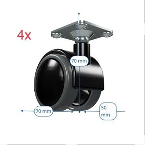 (4)x IKEA 2 " Caster 115763 black replacement part for ALEX and + IKEA furniture